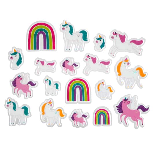 Unicorn &#x26; Rainbow Puffy Stickers by Creatology&#x2122;